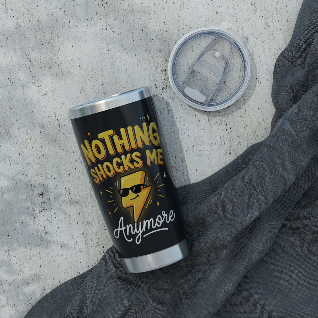 Funny Electrician Tumbler – "Nothing Shocks Me Anymore" Lightning Design 20 oz