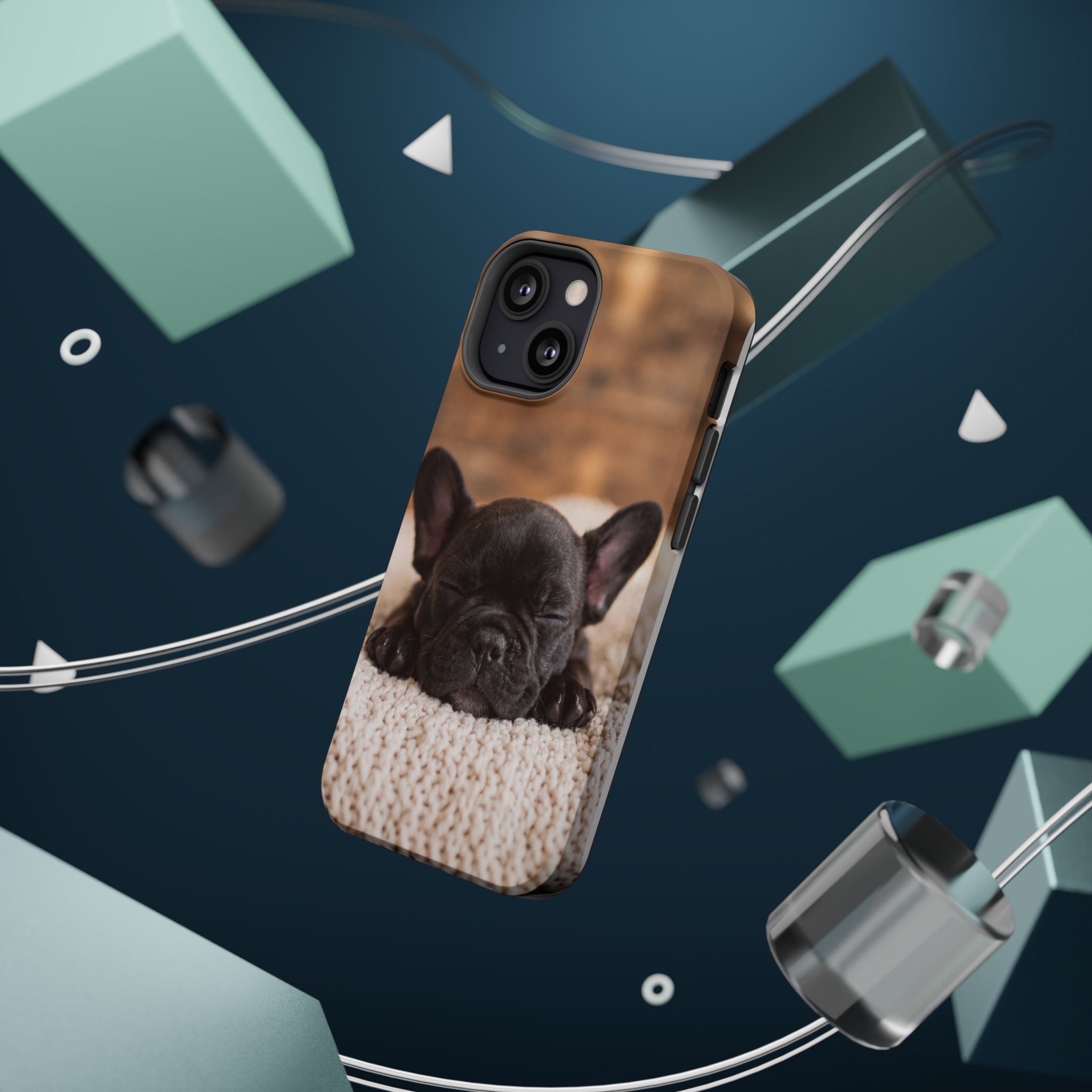 Sleepy French Bulldog Phone Case — Impact-Resistant Wireless Charging Cover