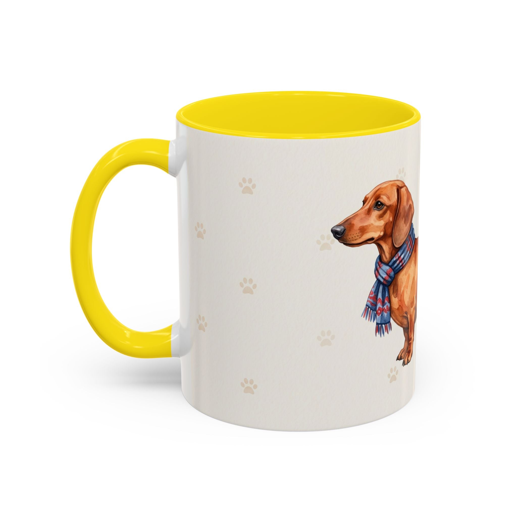 Dachshund Lover Mug – Wiener Dog with Scarf, Cute Watercolor Dachshund Gift Mug