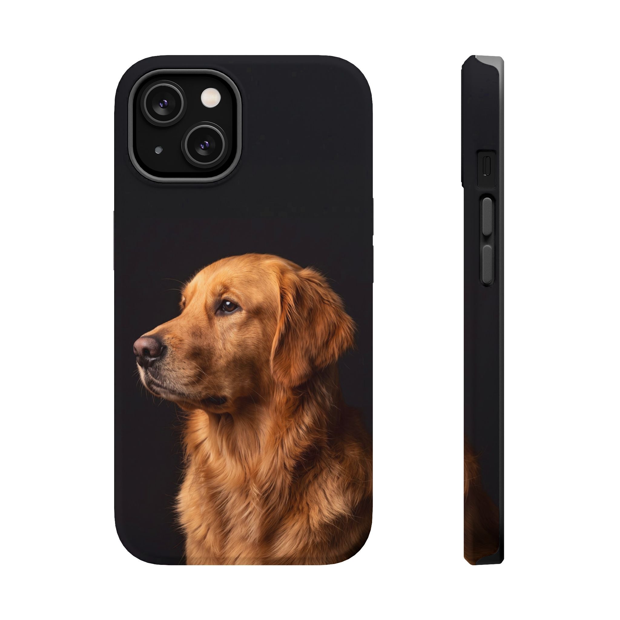 Golden Retriever Portrait Phone Case — Impact-Resistant Wireless Charging Cover