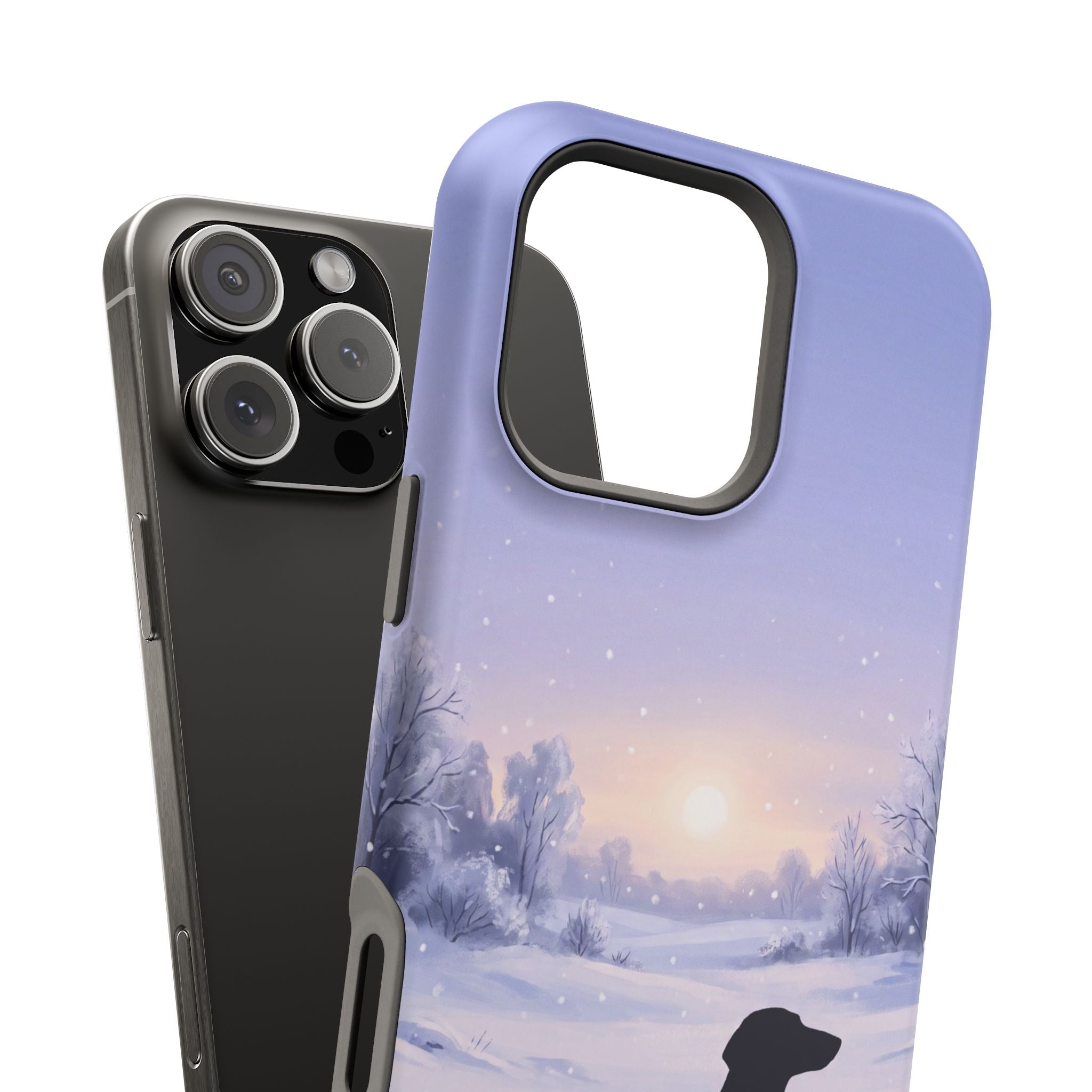 Personalized Dachshund Winter Snow Phone Case — Wireless Charging Cover