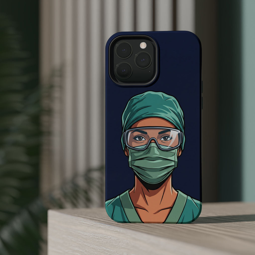 Bold Nurse Portrait Phone Case — Magnetic Wireless Charging Cover
