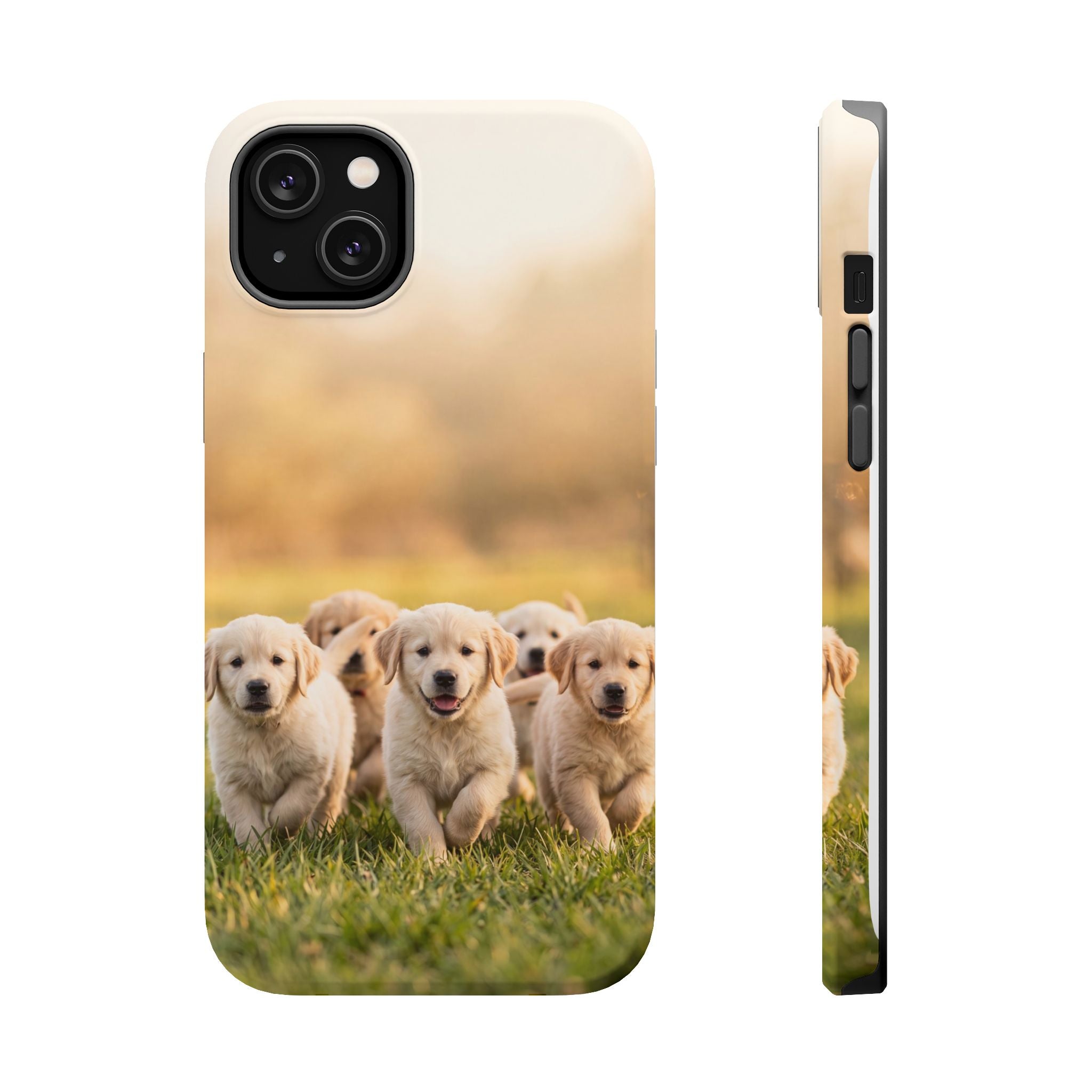 Golden Retriever Puppies Phone Case — Impact-Resistant Wireless Charging Cover
