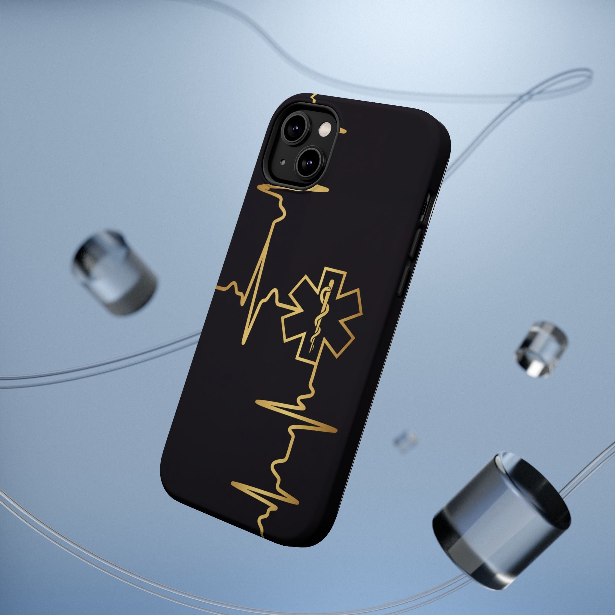 Paramedic/EMT Heartbeat Line Phone Case — Magnetic Wireless Charging Cover