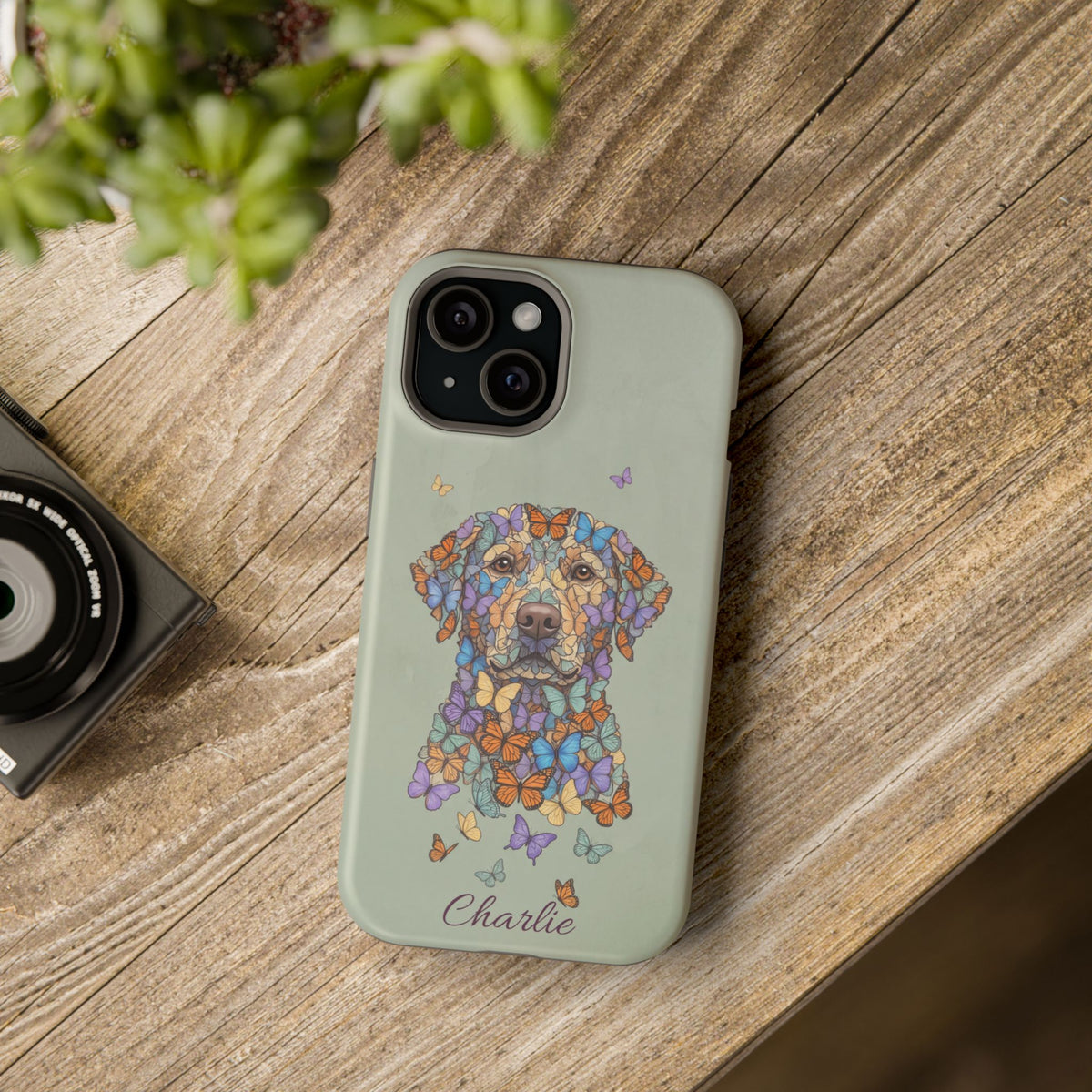 Personalized Butterfly Labrador Phone Case — Tough Magnetic Case with Wireless Charging