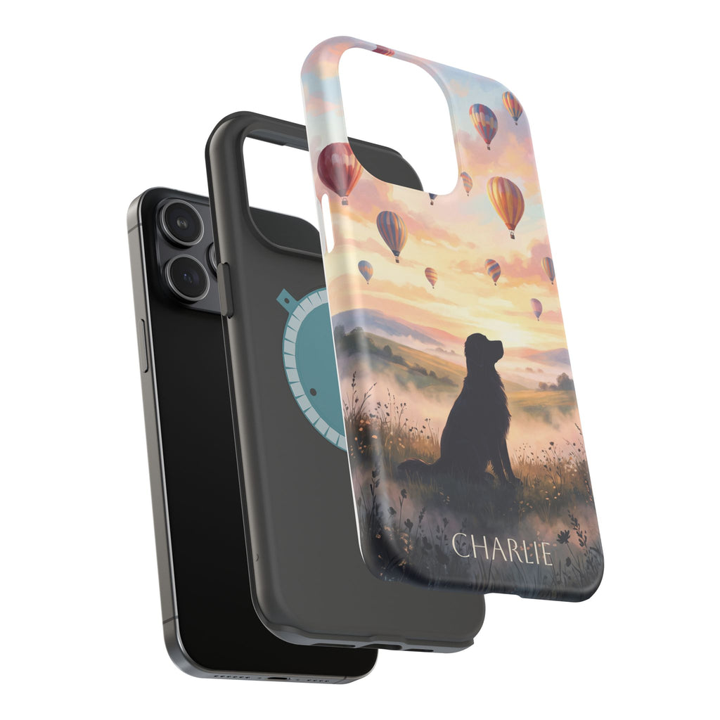 Personalized Golden Retriever Hot Air Balloon Phone Case — Wireless Charging Cover