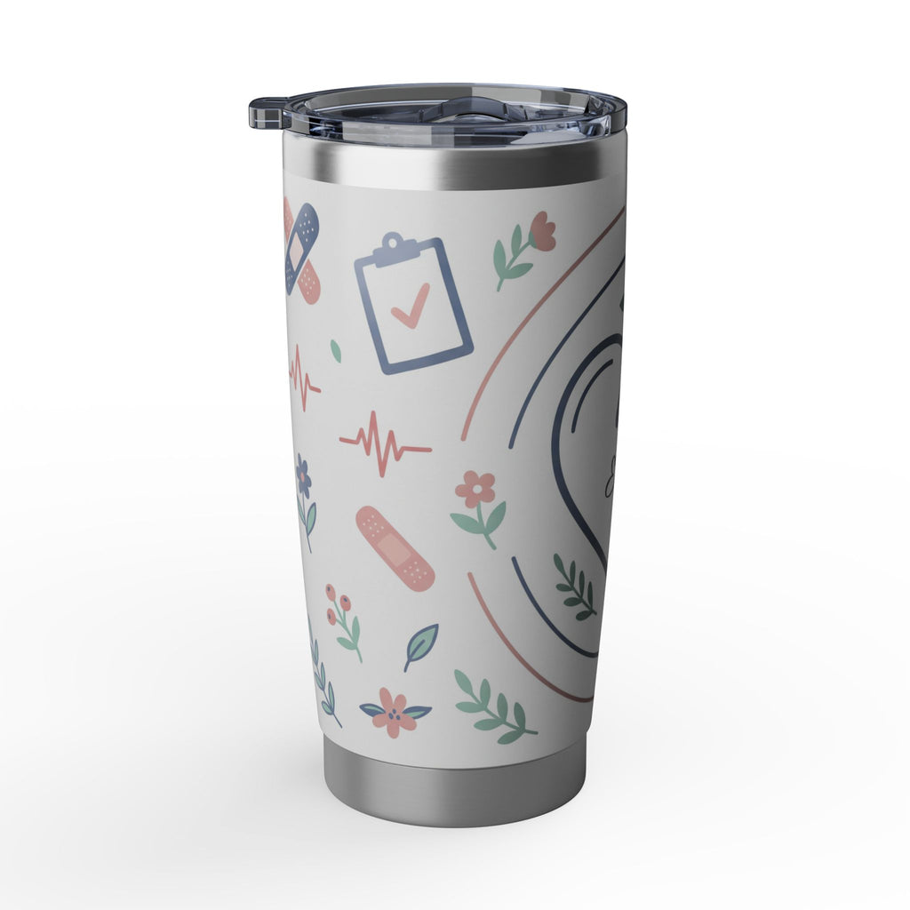Personalized Nurse Tumbler – Custom Name Heart Stethoscope Design 20 oz