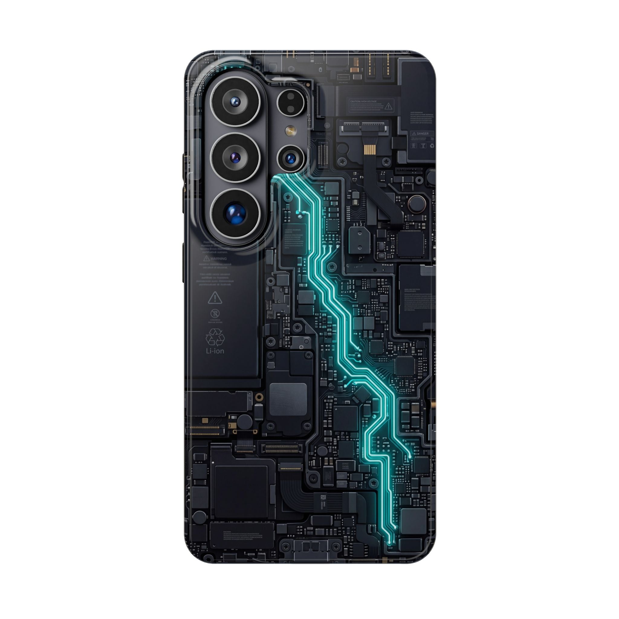 Cyan Bolt Electrician Phone Case — Electric Circuit Wireless Charging Cover