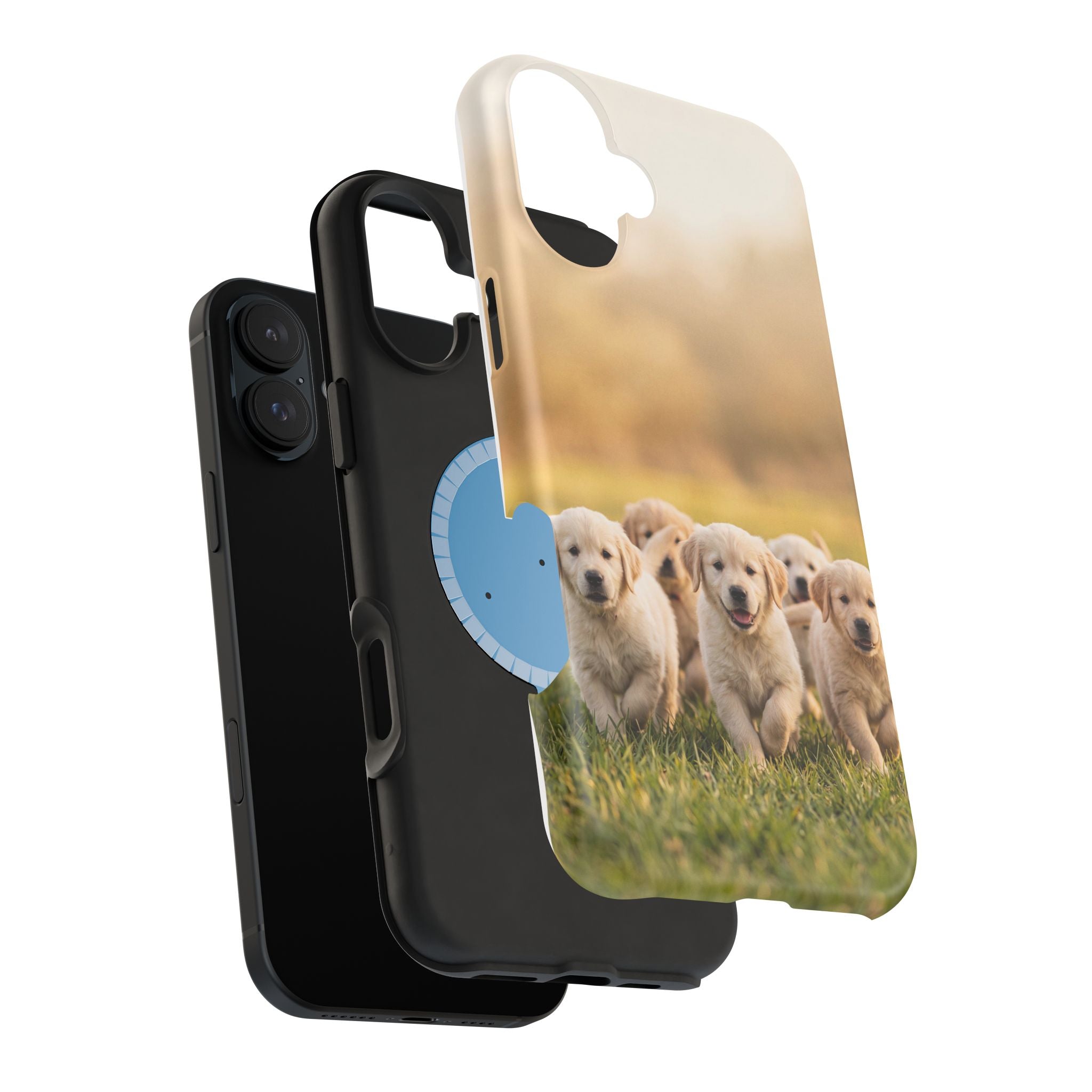 Golden Retriever Puppies Phone Case — Impact-Resistant Wireless Charging Cover