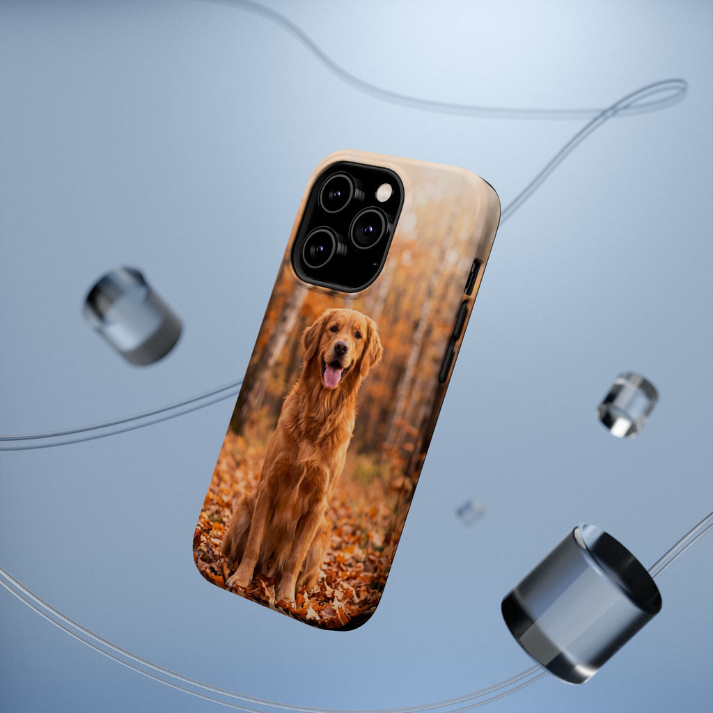 Autumn Golden Retriever Phone Case — Impact-Resistant Wireless Charging Cover