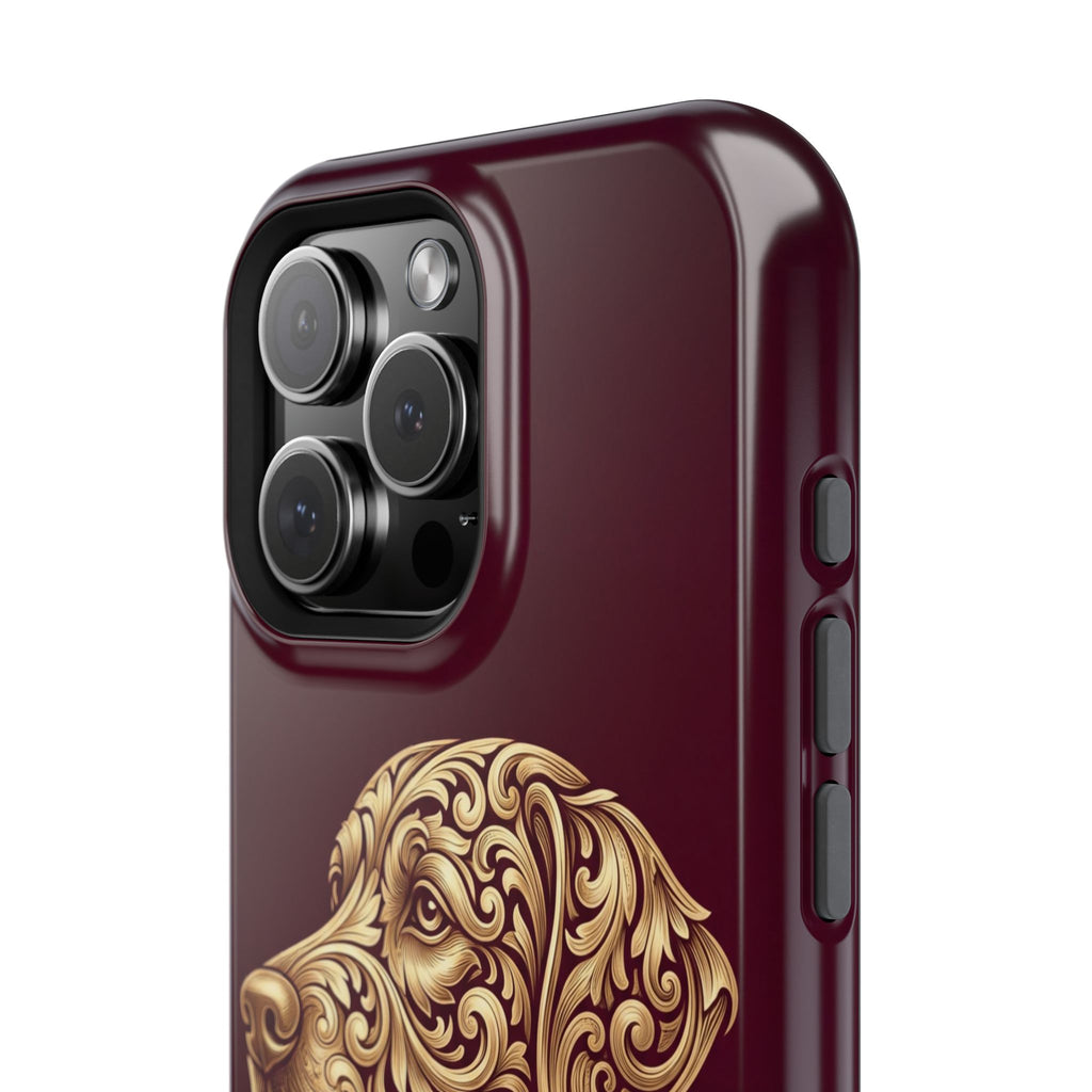 Personalized Gold Filigree Labrador Phone Case — Tough Magnetic Case with Wireless Charging