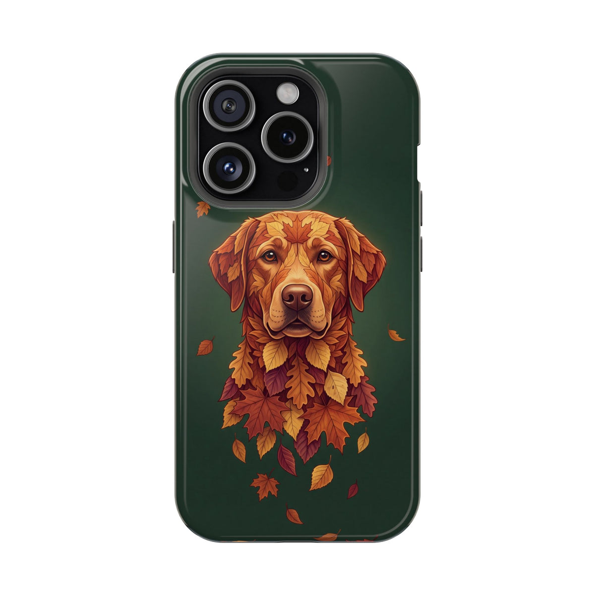 Autumn Leaves Labrador Phone Case — Tough Magnetic Case with Wireless Charging
