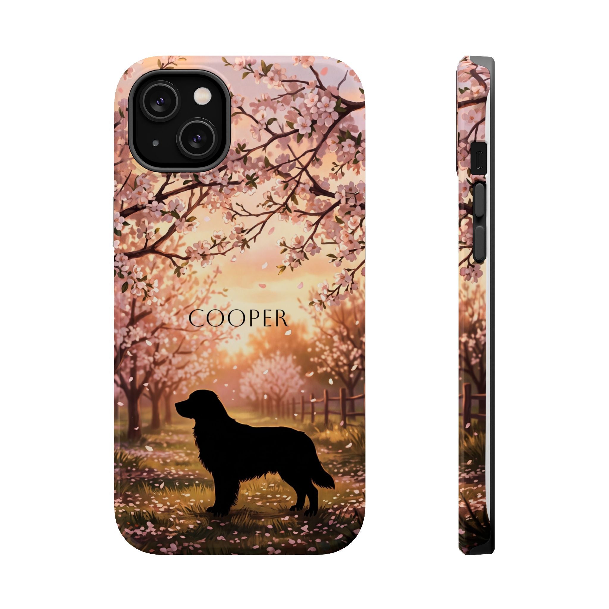Personalized Golden Retriever Autumn Forest Phone Case — Wireless Charging Cover