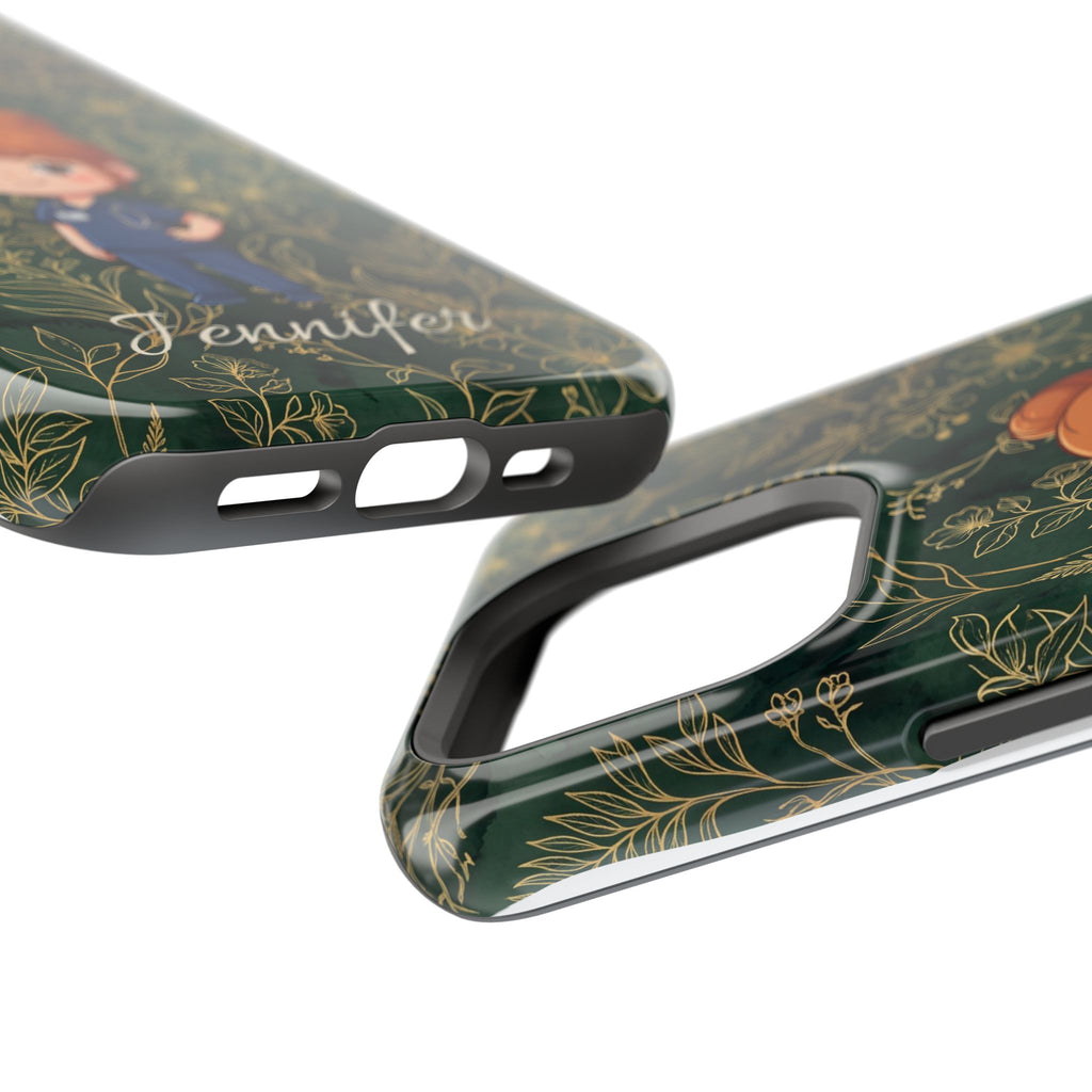 Personalized Nurse Botanical Phone Case — Impact-Resistant Wireless Charging Cover