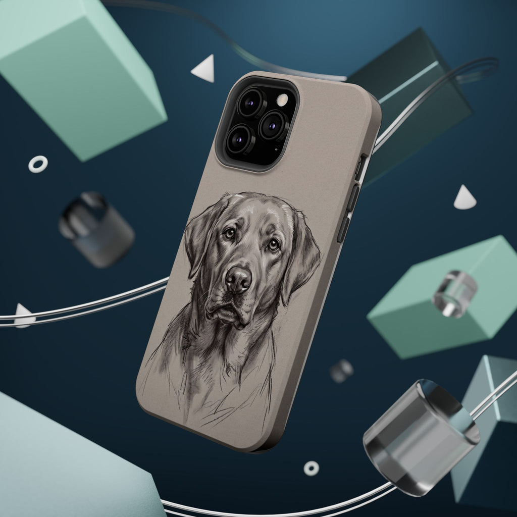 Charcoal Sketch Labrador Phone Case — Tough Magnetic Case with Wireless Charging