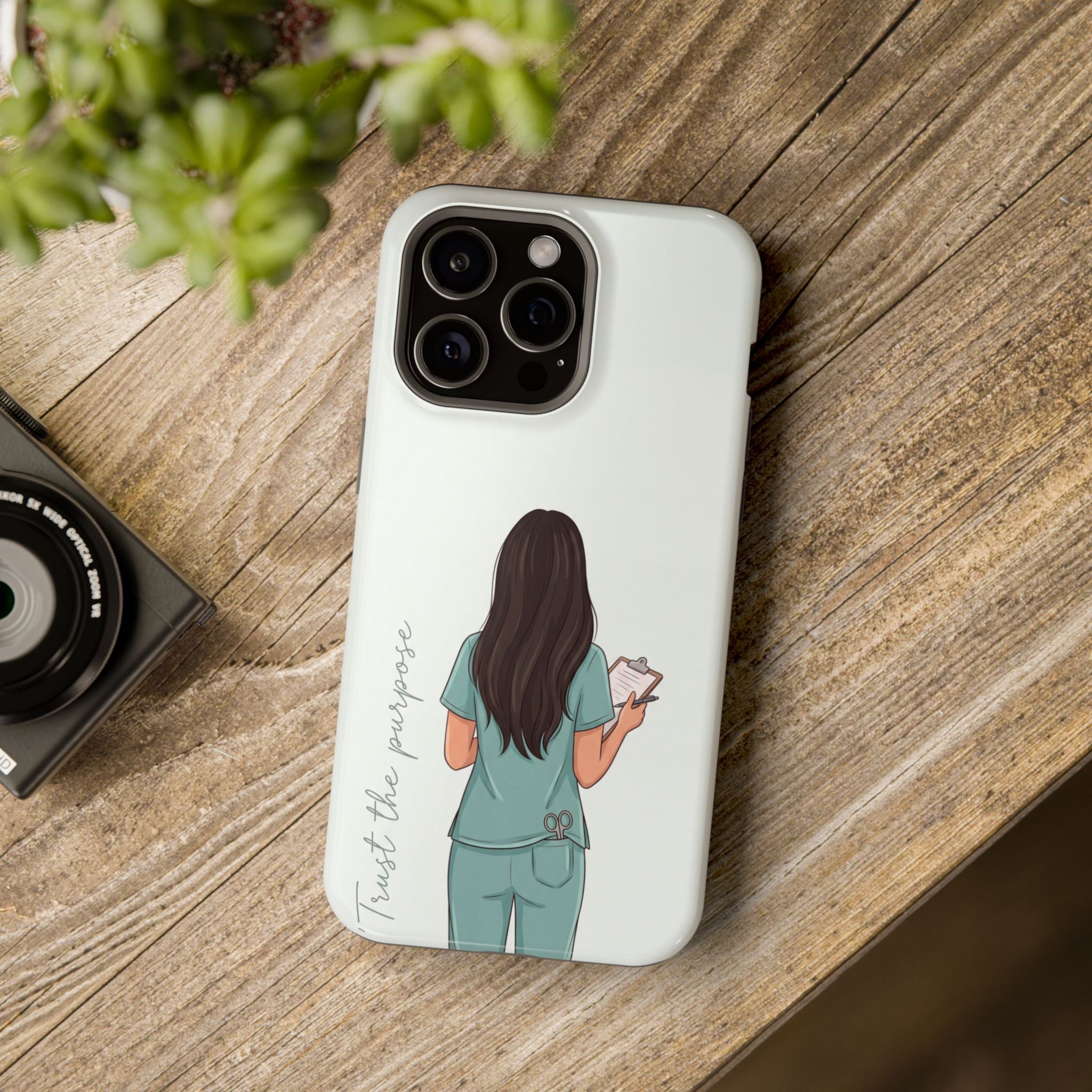 Nurse Illustration Phone Case — Impact-Resistant Wireless Charging Cover