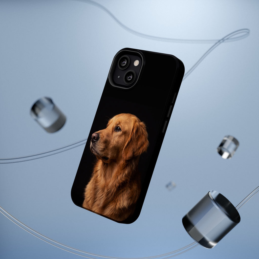 Golden Retriever Portrait Phone Case — Impact-Resistant Wireless Charging Cover