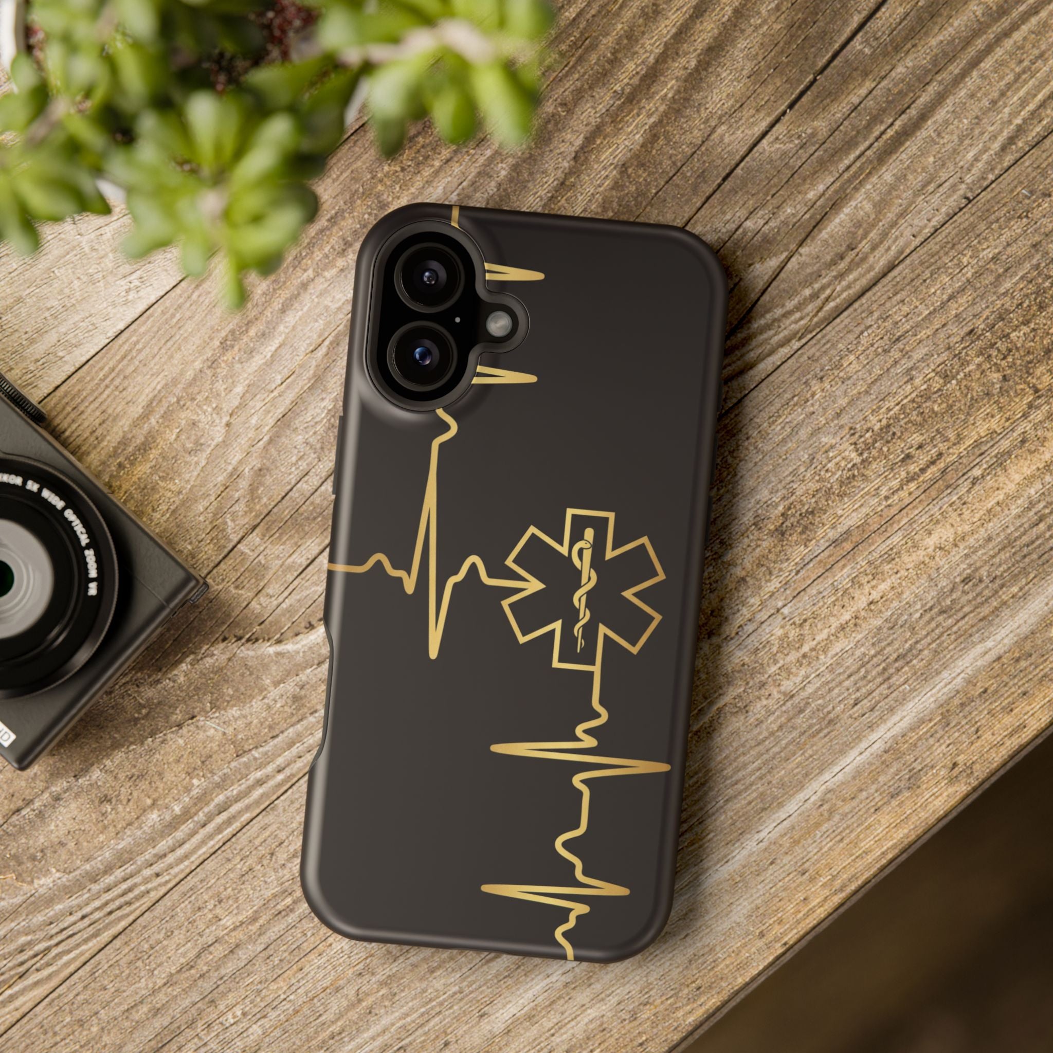Paramedic/EMT Heartbeat Line Phone Case — Magnetic Wireless Charging Cover