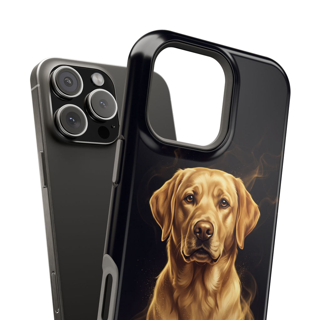 Personalized Gold Smoke Labrador Phone Case — Tough Magnetic Case with Wireless Charging