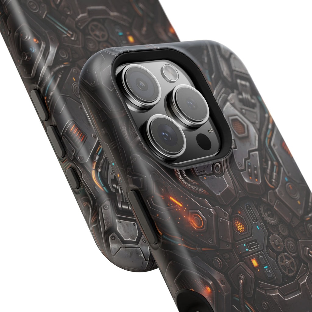Mech Armor Phone Case — Industrial Circuit Wireless Charging Cover