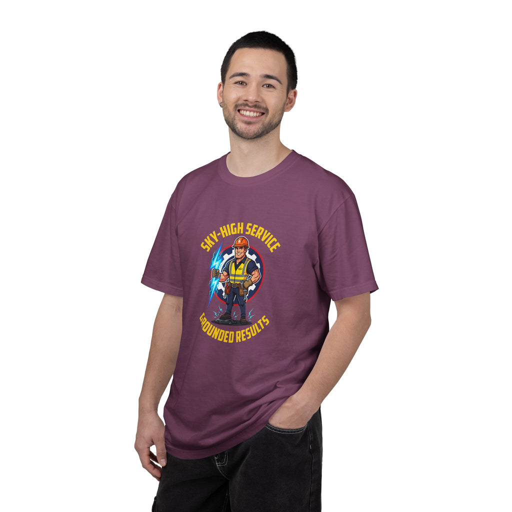 Sky-High Service Grounded Results Electrician T-Shirt