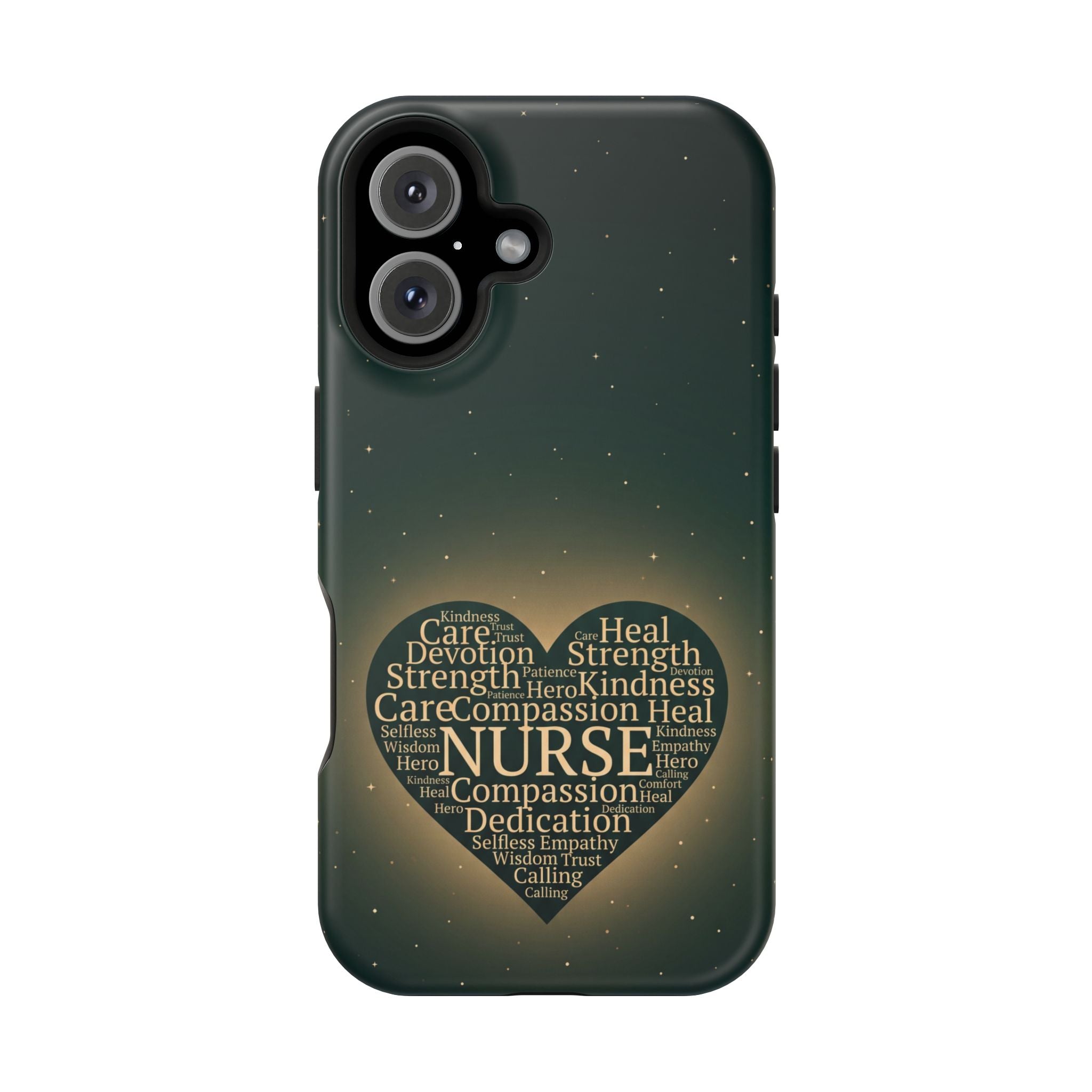 Nurse Heart Word and Art Phone Case — Impact-Resistant Wireless Charging Cover