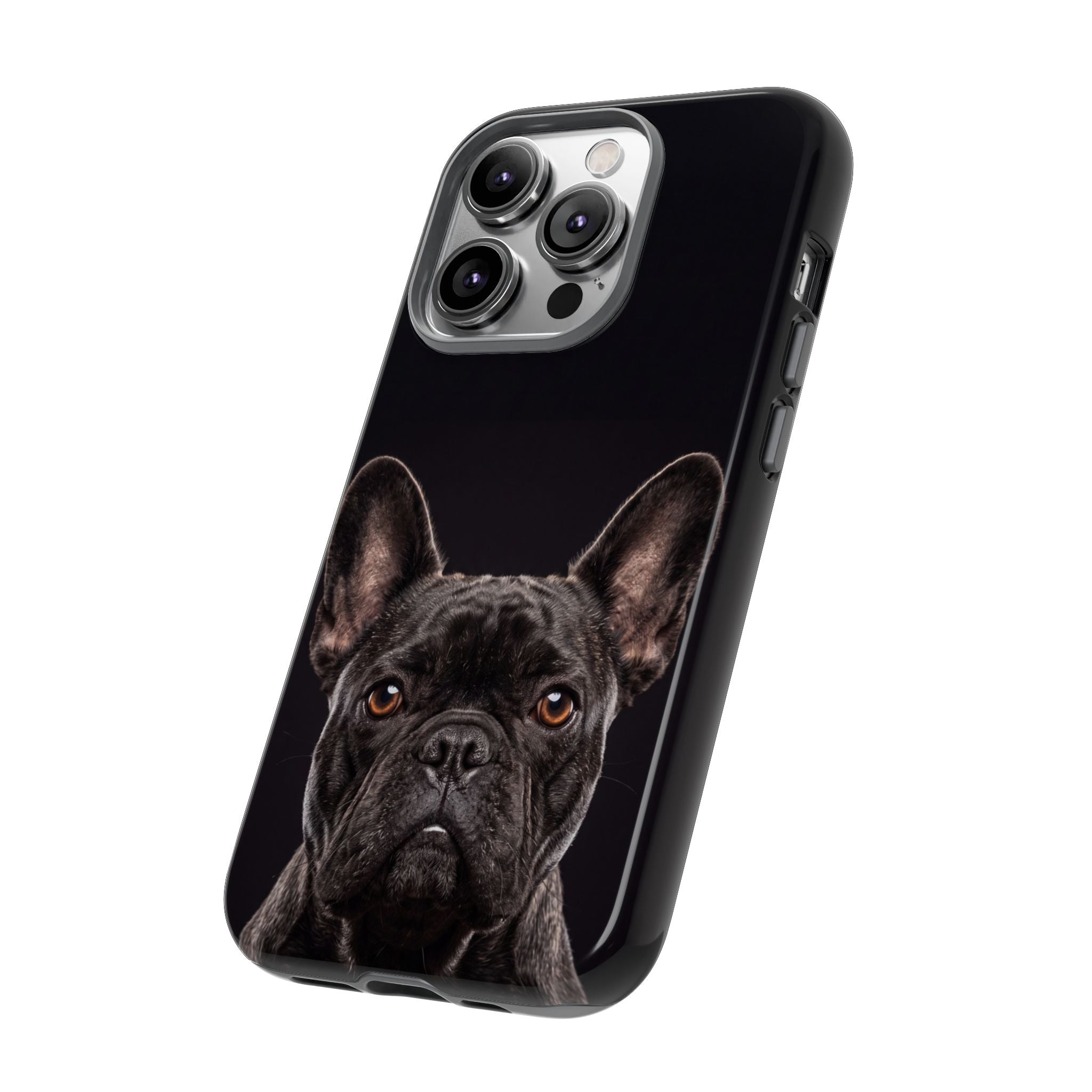 Front-Facing French Bulldog Phone Case | Dramatic Black Studio Portrait | Samsung & iPhone
