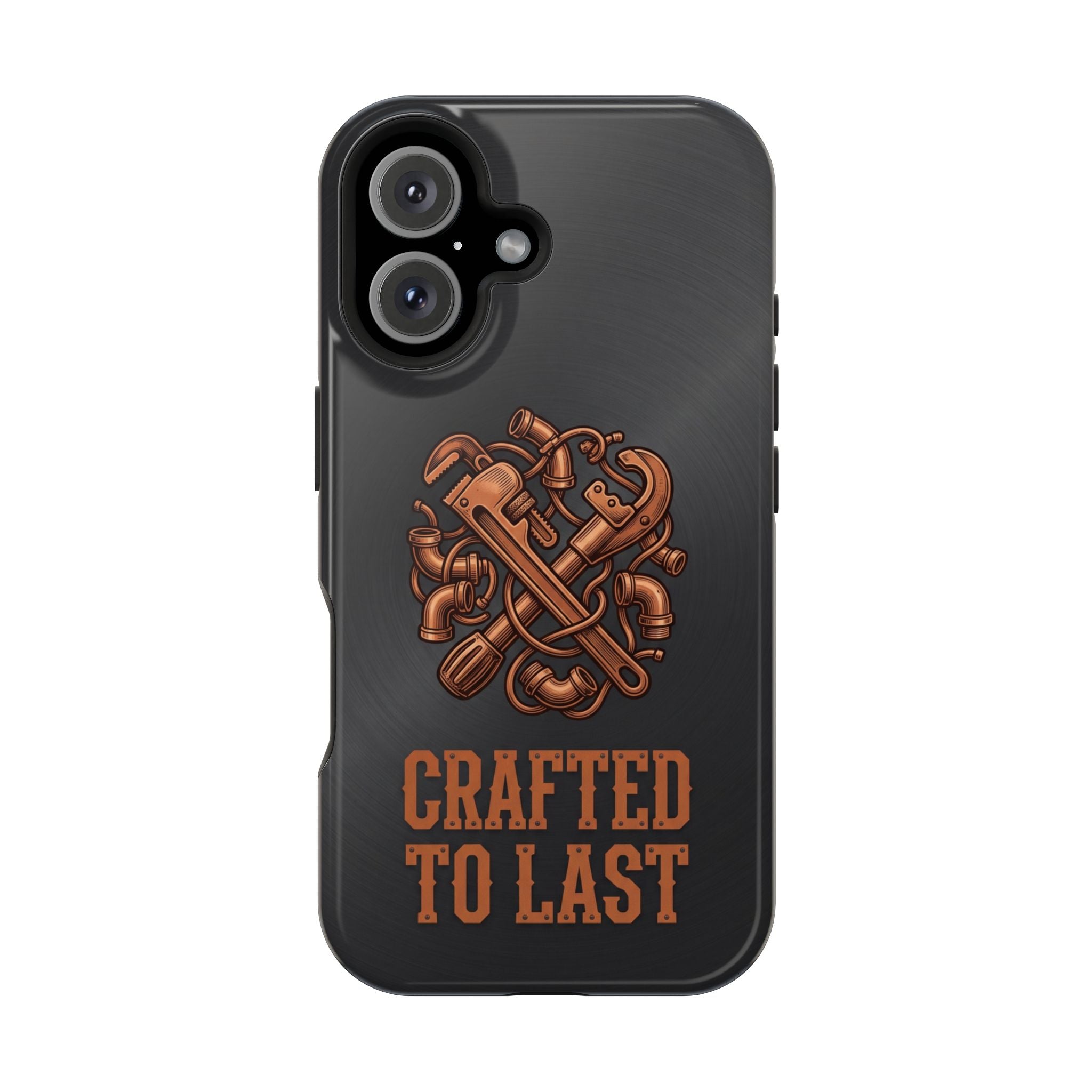 Crafted to Last Phone Case — Crossed Wrenches Wireless Charging Cover
