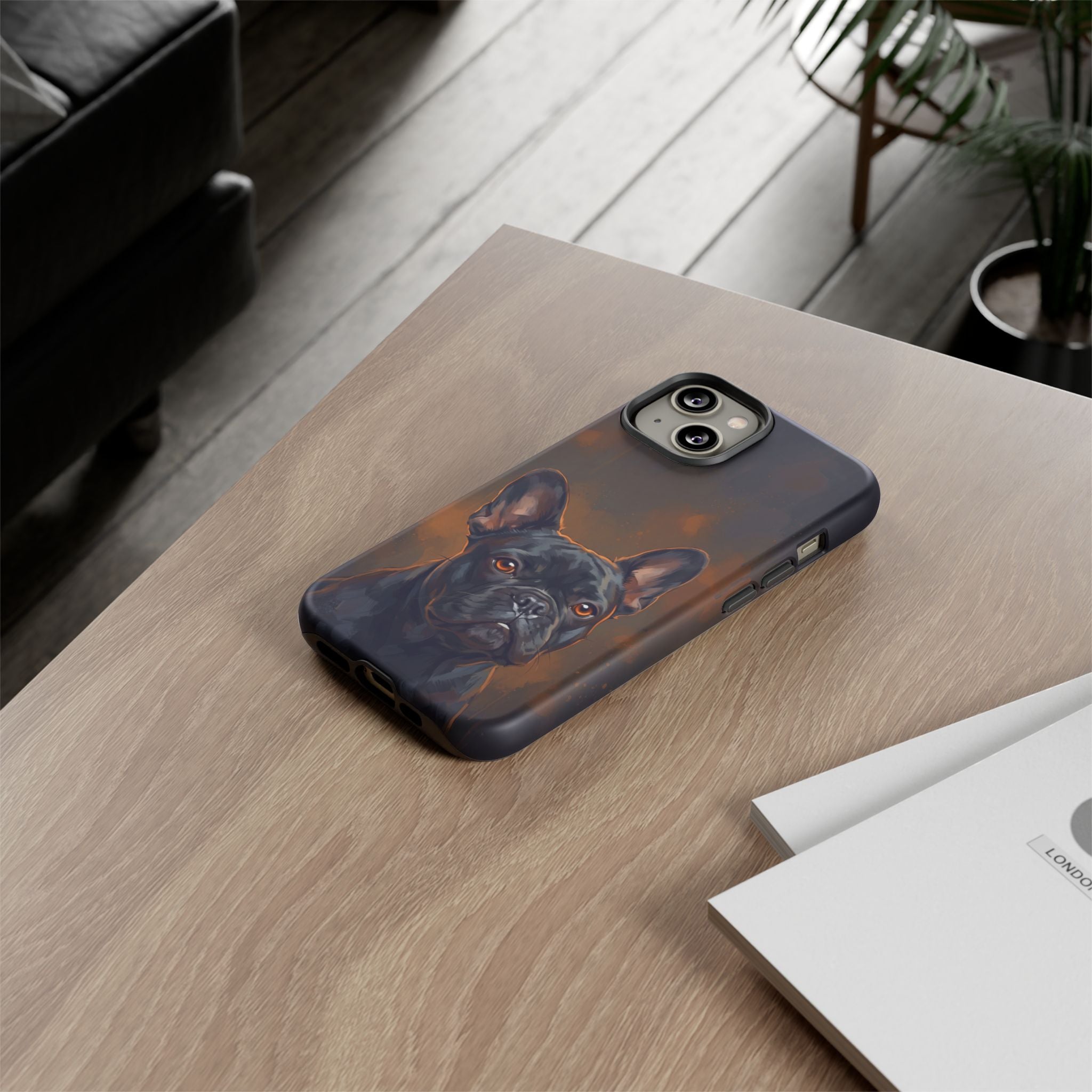 Moody French Bulldog Portrait Phone Case | Dramatic Studio Photography Style | iPhone & Samsung