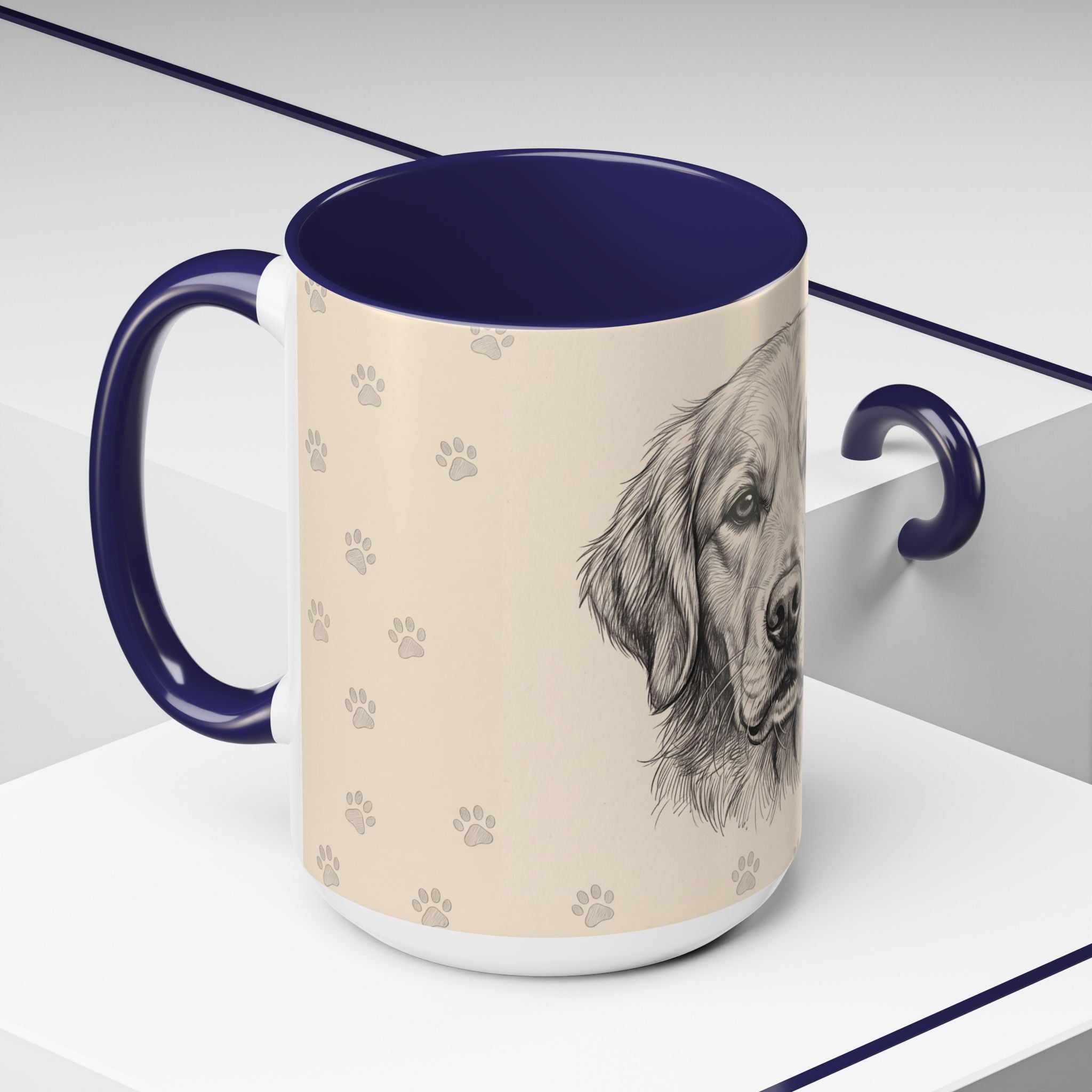 Golden Retriever Sketch Mug | Golden Retriever Lover Gift | Pencil Art Dog Coffee Mug