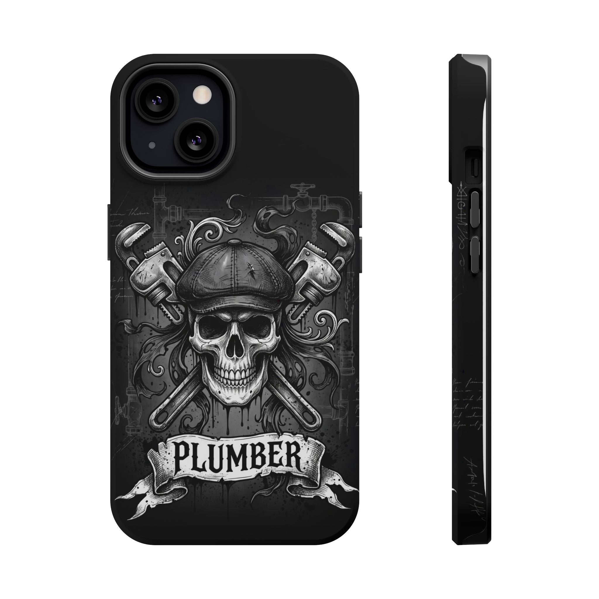Skull & Wrenches Plumber Phone Case — Wireless Charging Cover