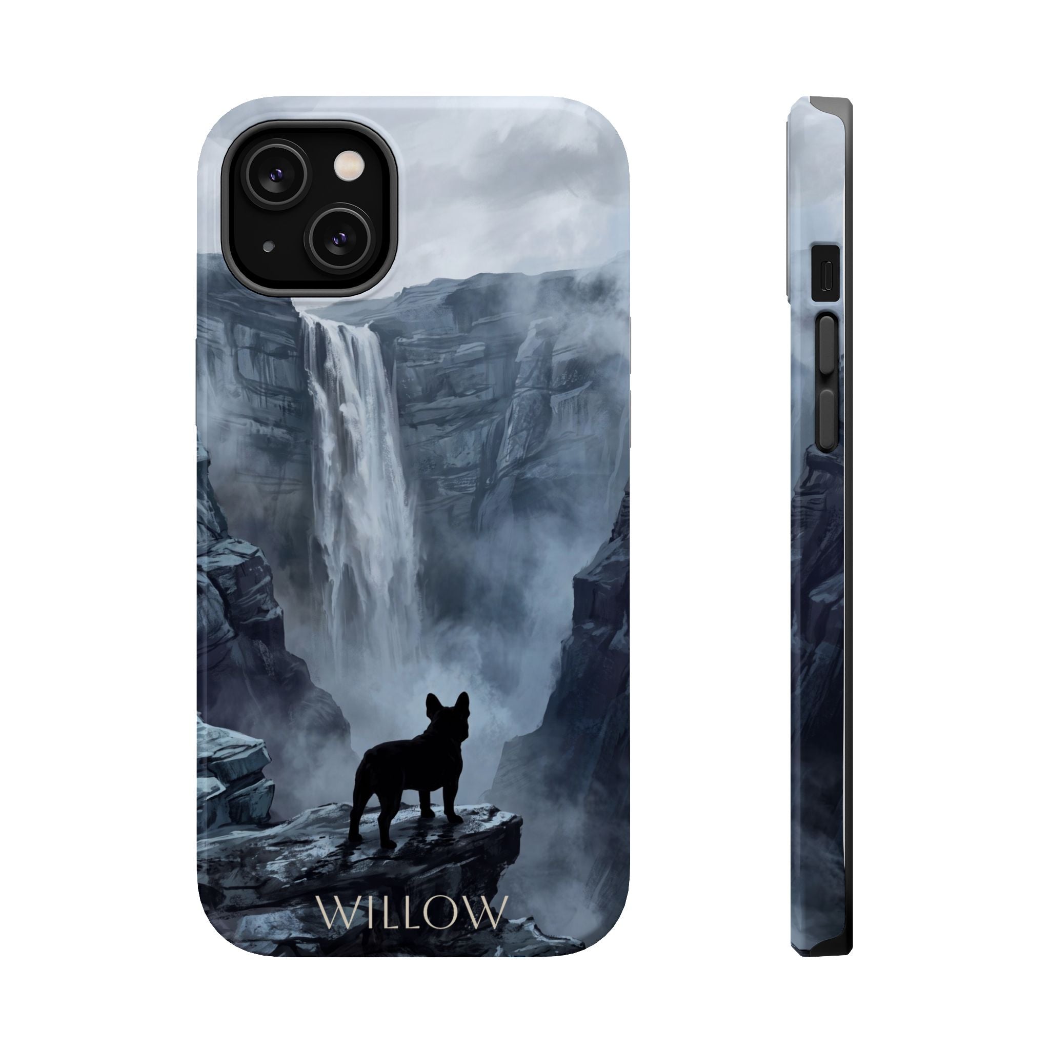 Personalized French Bulldog Misty Waterfall Phone Case — Wireless Charging Cover