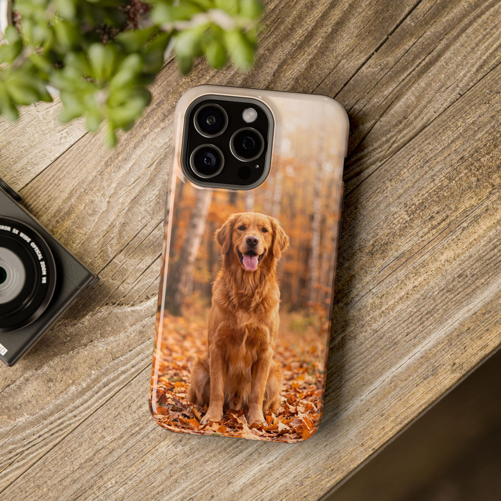 Autumn Golden Retriever Phone Case — Impact-Resistant Wireless Charging Cover
