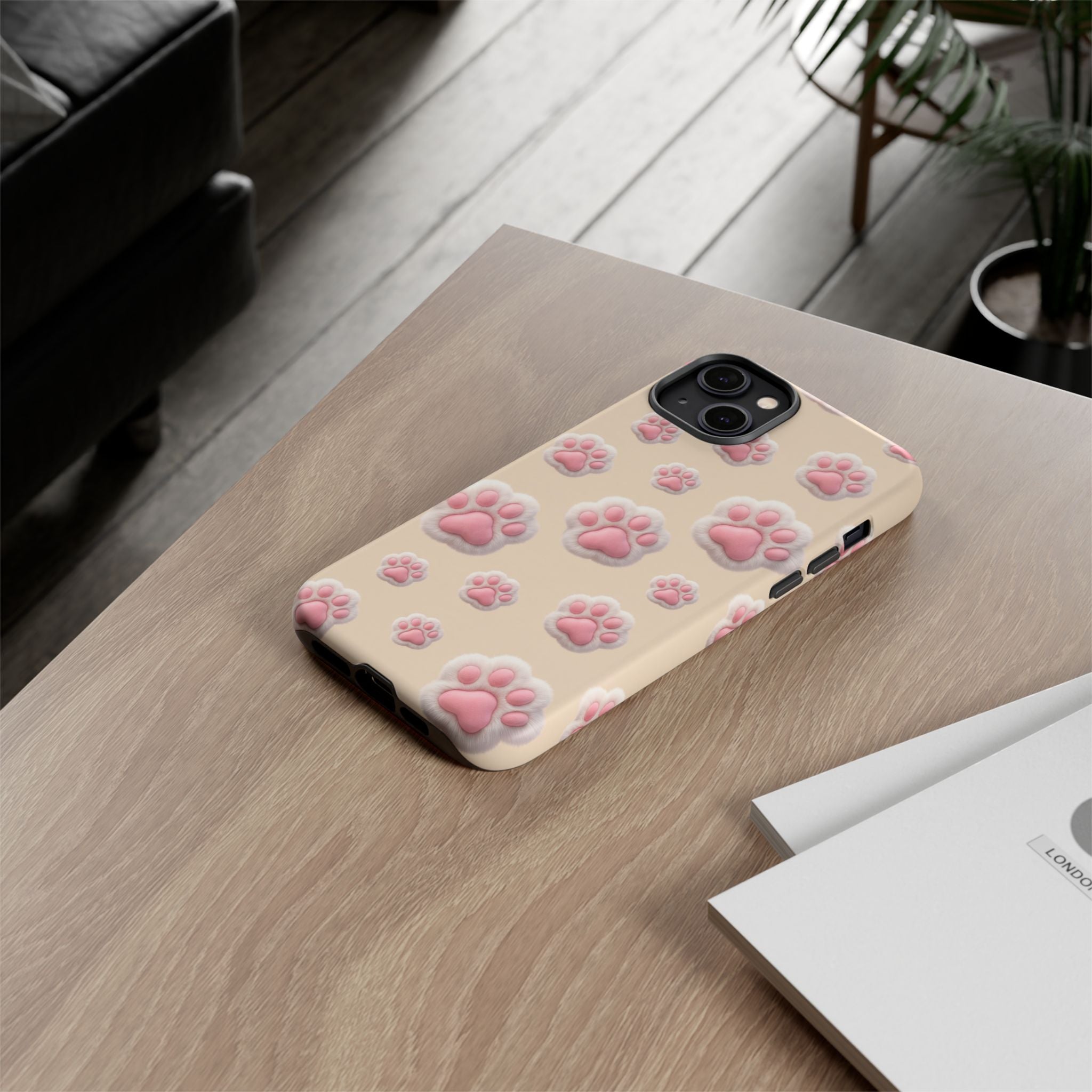 Golden Retriever Paw Print Phone Case | Cute Pink Paw Pattern for Dog Lovers | iPhone & Samsung