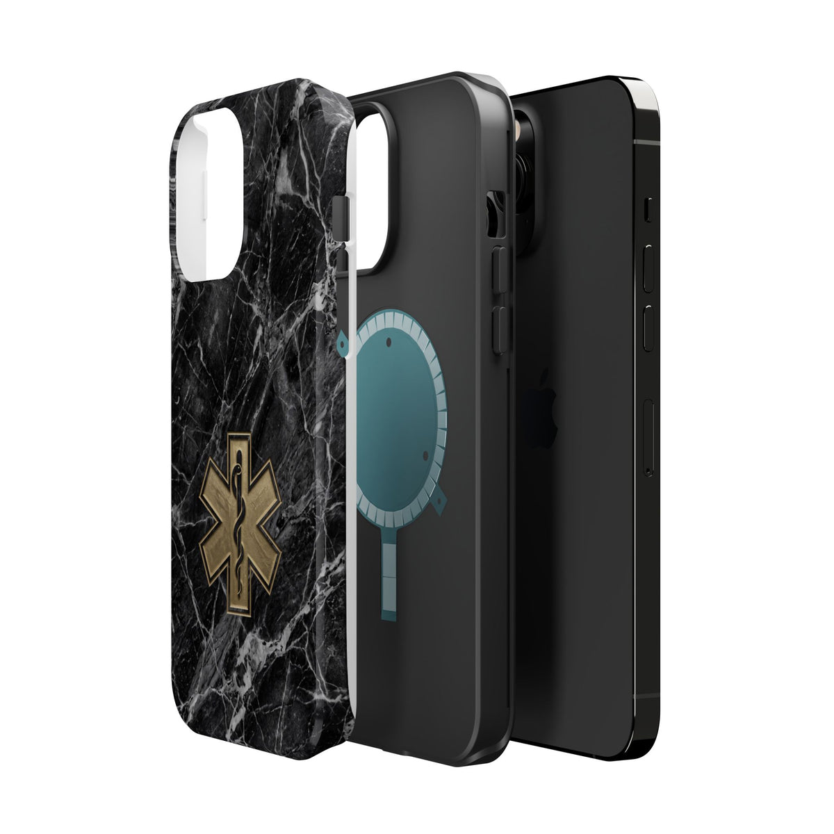 Paramedic/EMT Marble Phone Case — Magnetic Wireless Charging Cover