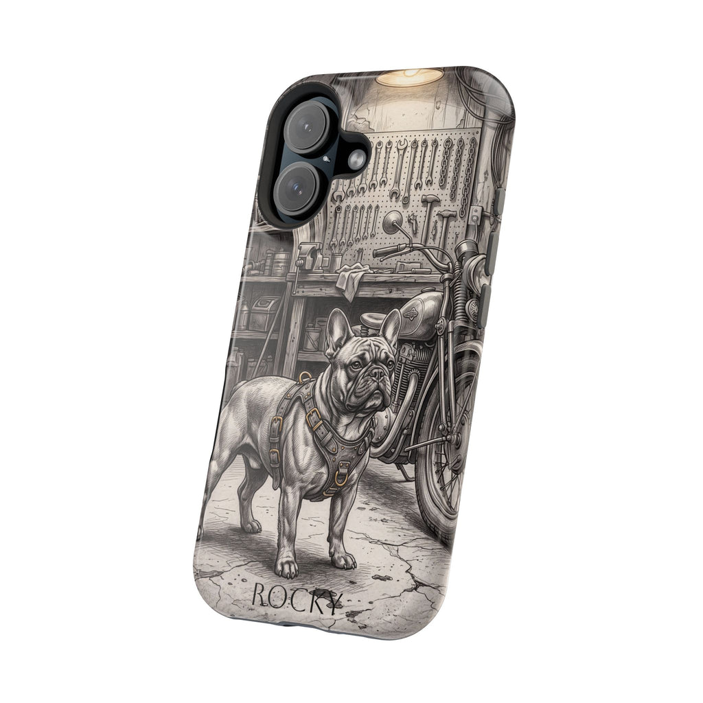 Personalized French Bulldog Vintage Street Phone Case — Wireless Charging Cover
