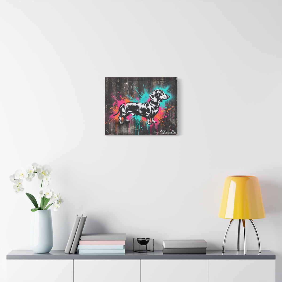 Dachshund Personalized Canvas | Graffiti Street Art Wall Art