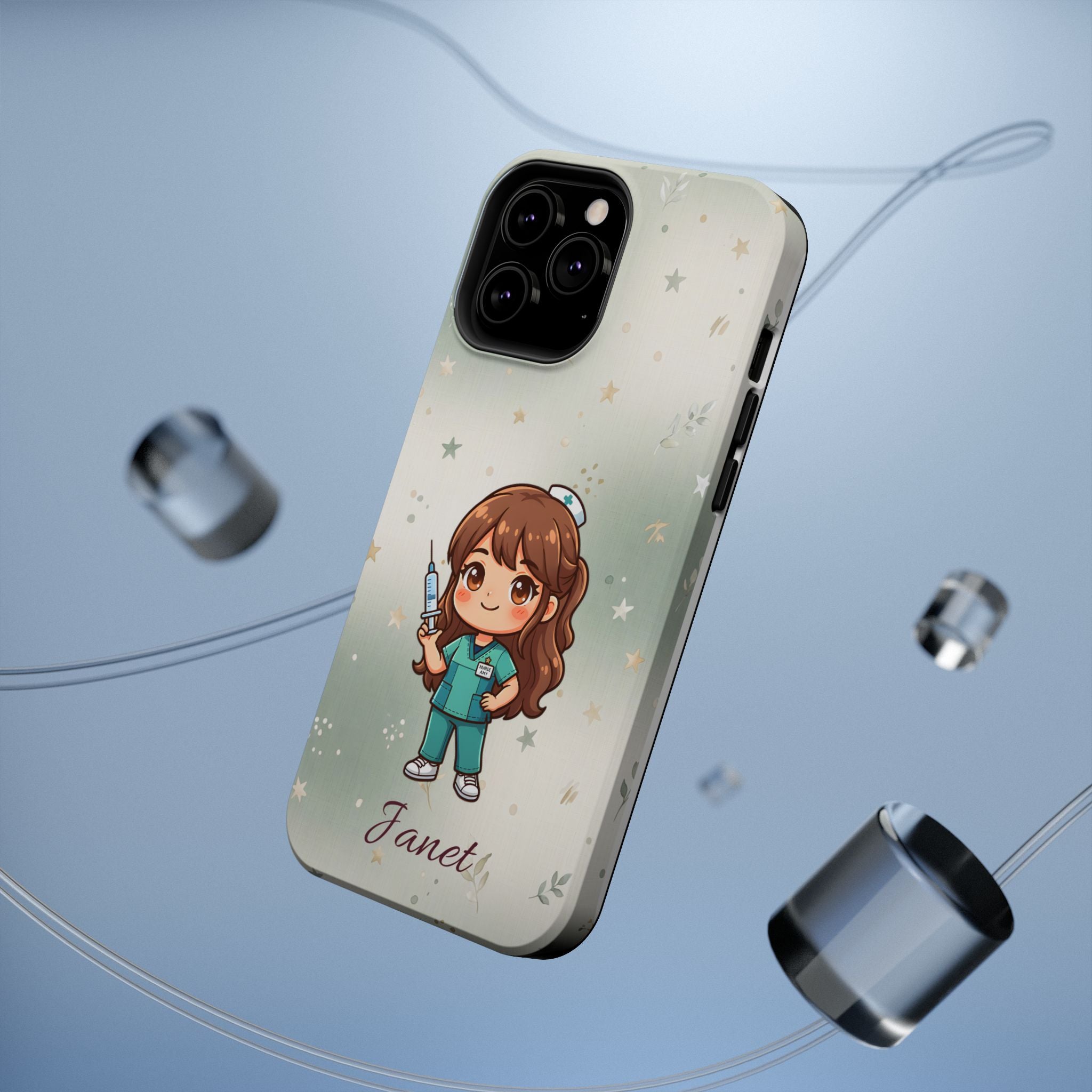 Personalized Nurse with Syringe Phone Case — Wireless Charging Cover