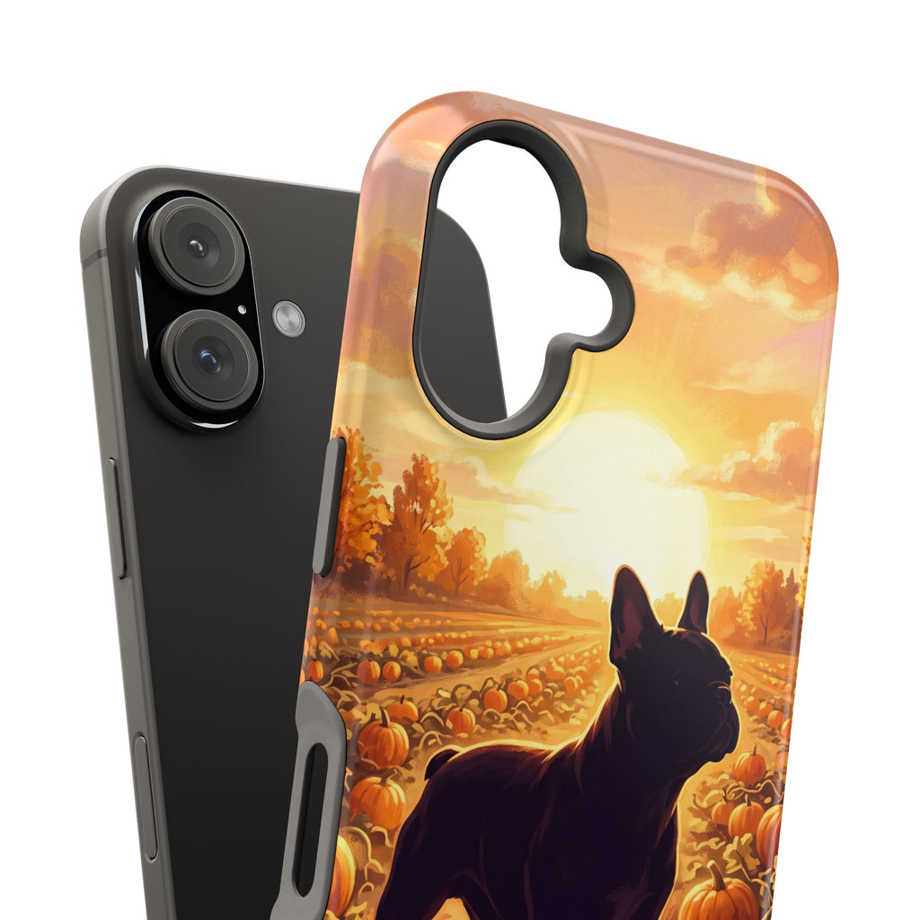 Personalized French Bulldog Pumpkin Patch Phone Case — Wireless Charging Cover