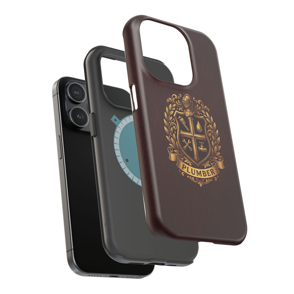 Plumber Crest Phone Case — Heraldic Shield Design Wireless Charging Cover