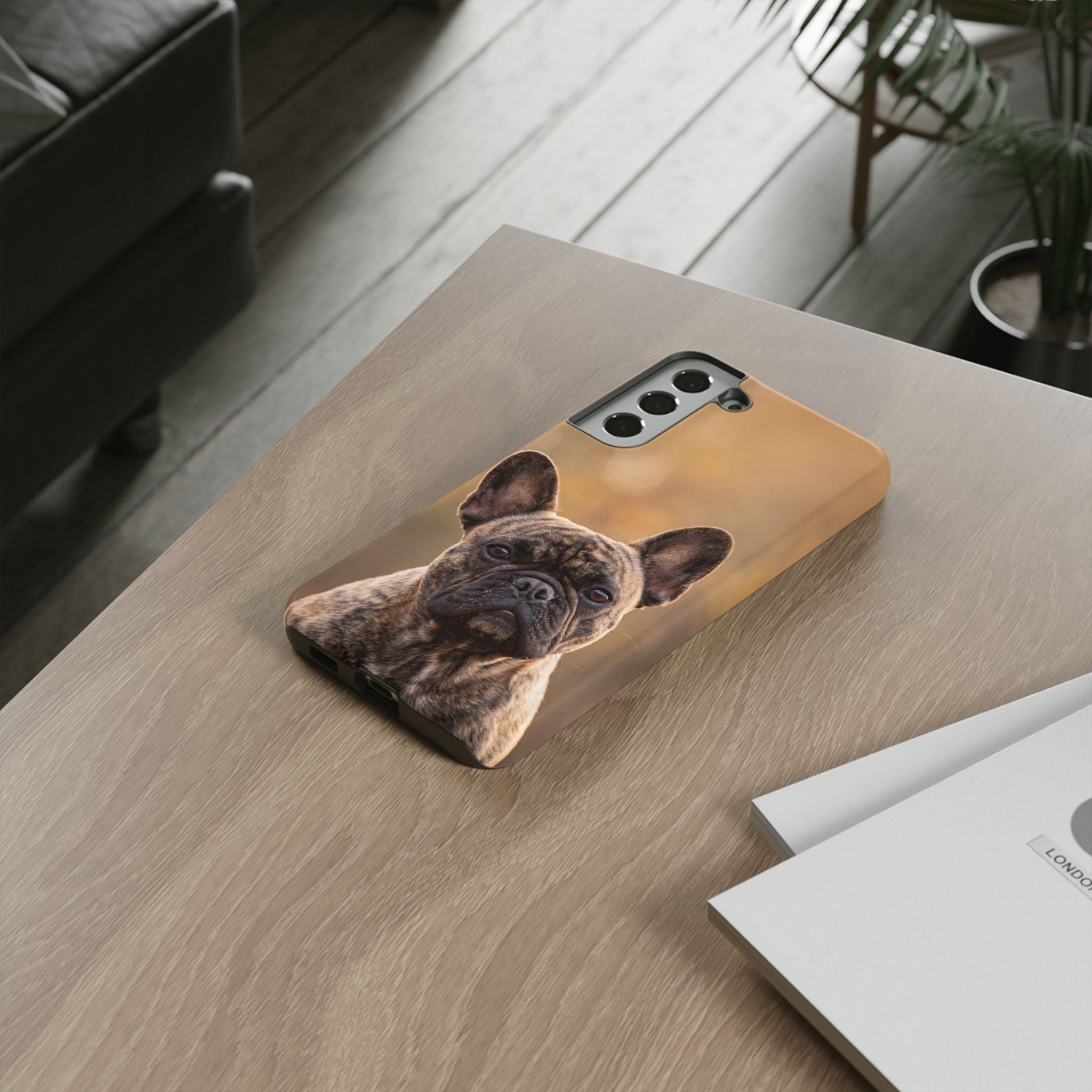 French Bulldog Portrait Phone Case | Realistic Brindle Frenchie Photo Case | iPhone & Samsung