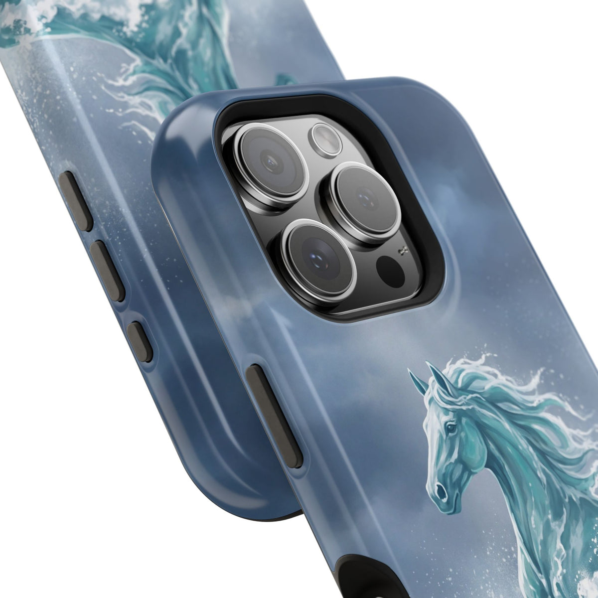 Personalized Ocean Wave Horse Phone Case — Tough Magnetic Case with Wireless Charging