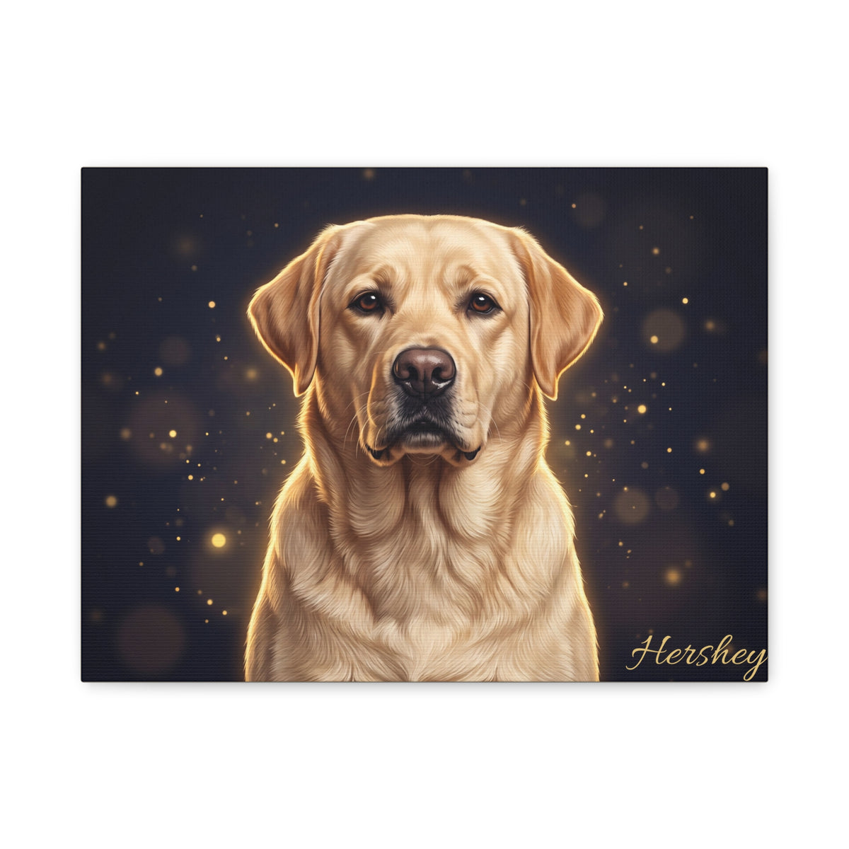 Yellow Labrador Personalized Canvas | Starlight Sparkle Wall Art