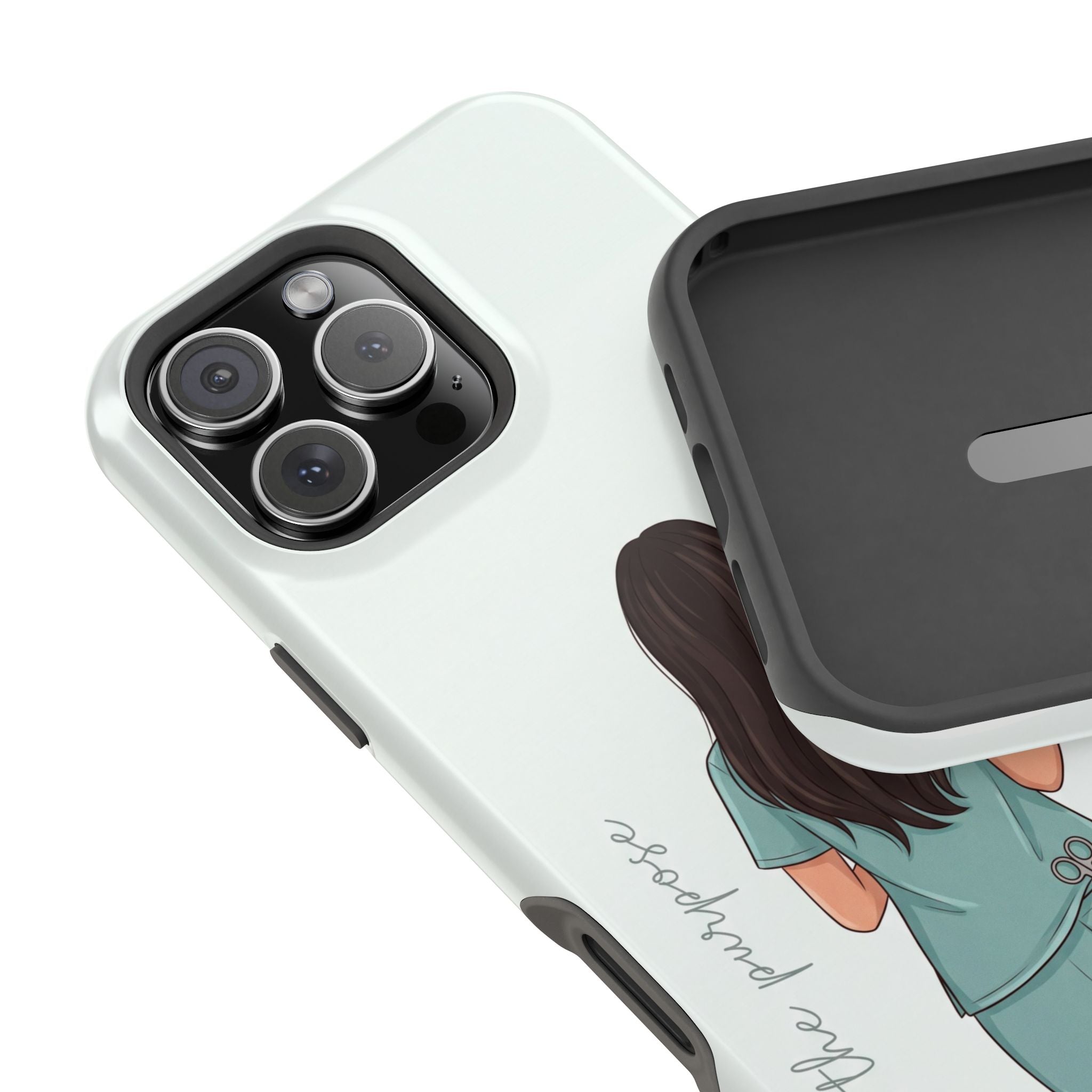 Nurse Illustration Phone Case — Impact-Resistant Wireless Charging Cover