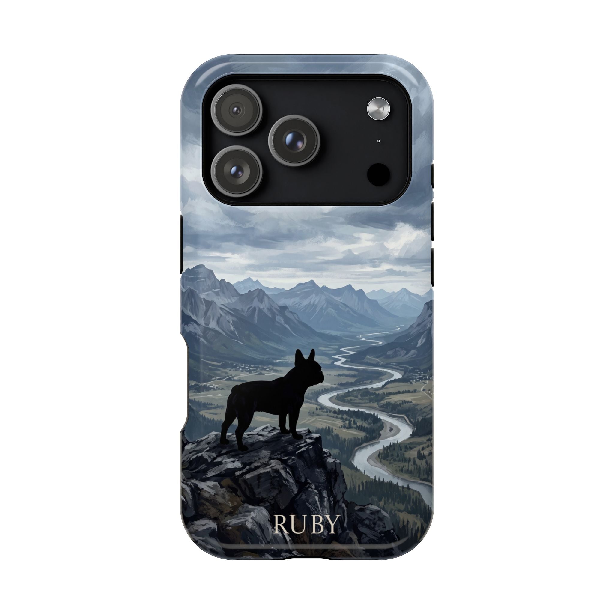 Personalized French Bulldog Mountain Valley Phone Case — Wireless Charging Cover