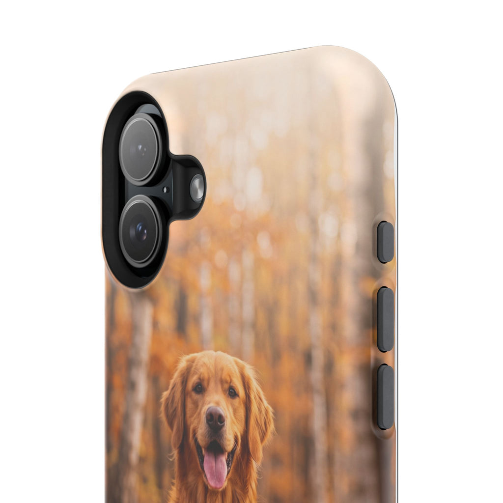 Autumn Golden Retriever Phone Case — Impact-Resistant Wireless Charging Cover