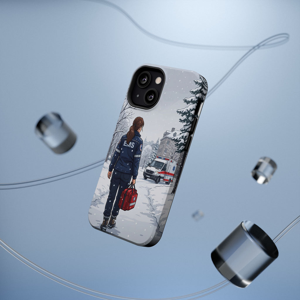 Paramedic/EMT Winter Phone Case — Magnetic Wireless Charging Cover