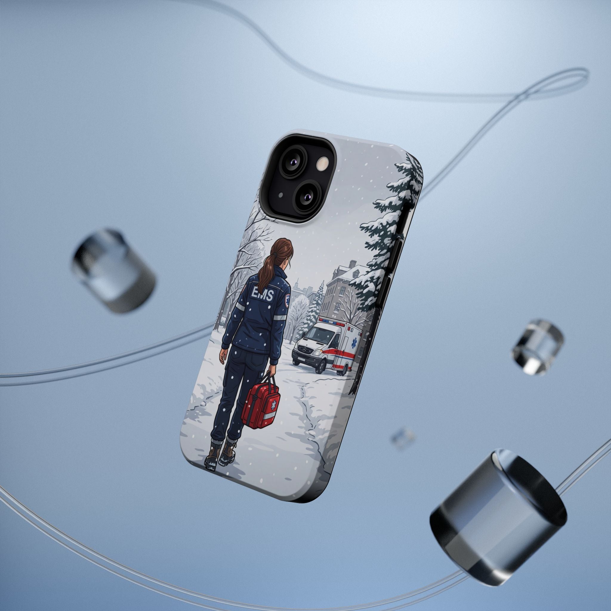 Paramedic/EMT Winter Phone Case — Magnetic Wireless Charging Cover