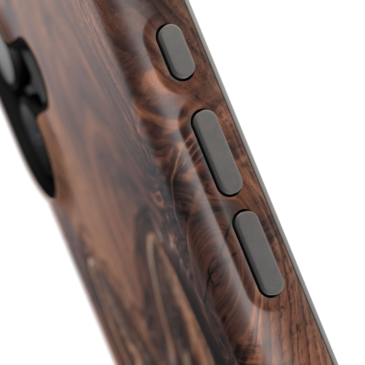 German Shepherd Phone Case | Carved Walnut Art — Tough Magnetic Case with Wireless Charging