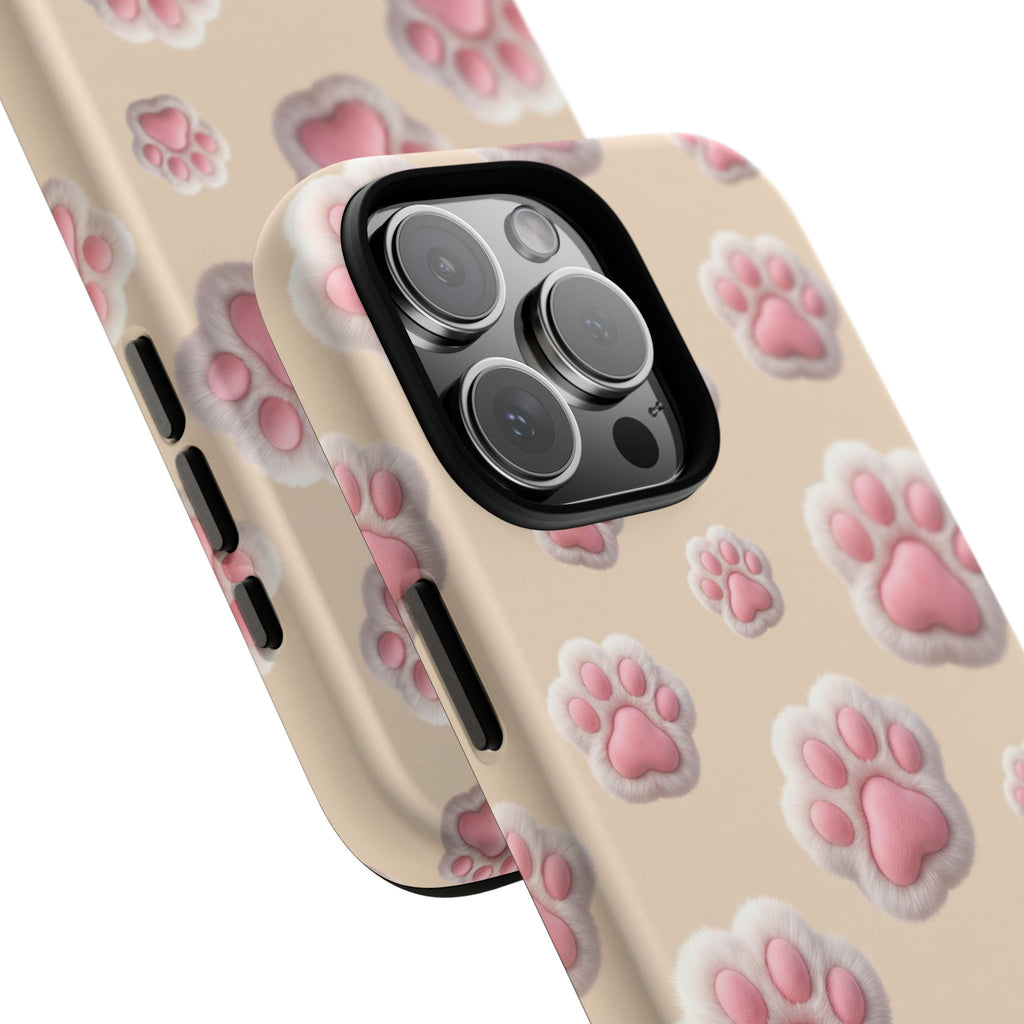 Golden Retriever Paw Print Phone Case | Cute Pink Paw Pattern for Dog Lovers | iPhone & Samsung